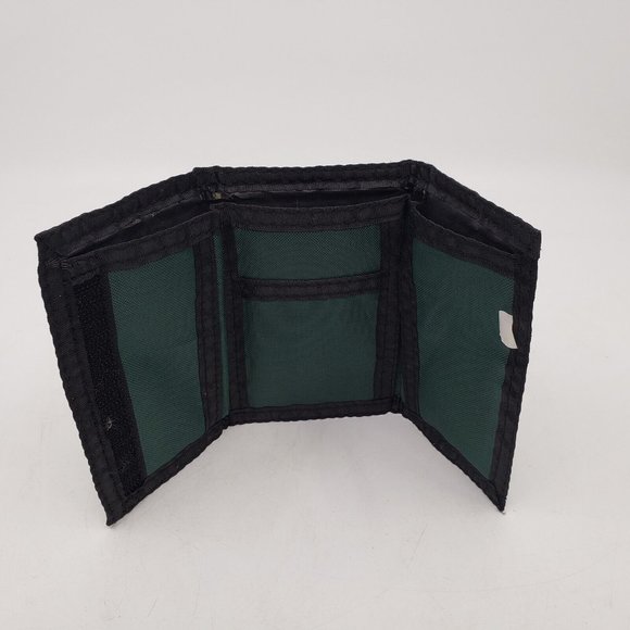 University of South Florida Bulls USF Logo Nylon Trifold Wallet Green Gold - Picture 7 of 10